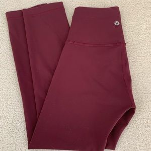 Lululemon wunder under leggings burgundy size 2